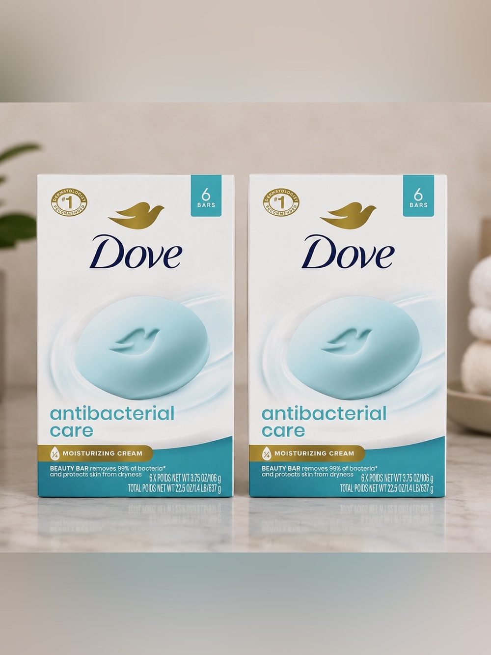 Dove Antibacterial Care Beauty Bar, 3.75 oz, 12 count